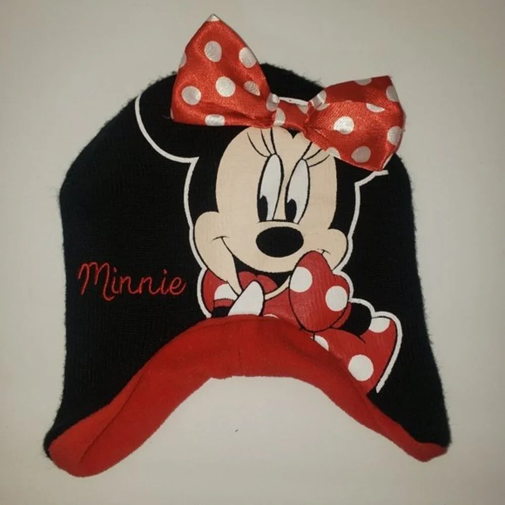 MINNIE MOUSE LOT - TOTE BAG & 2 GIRL'S WINTER HATS